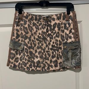 Leopard/camo print skirt from buckle